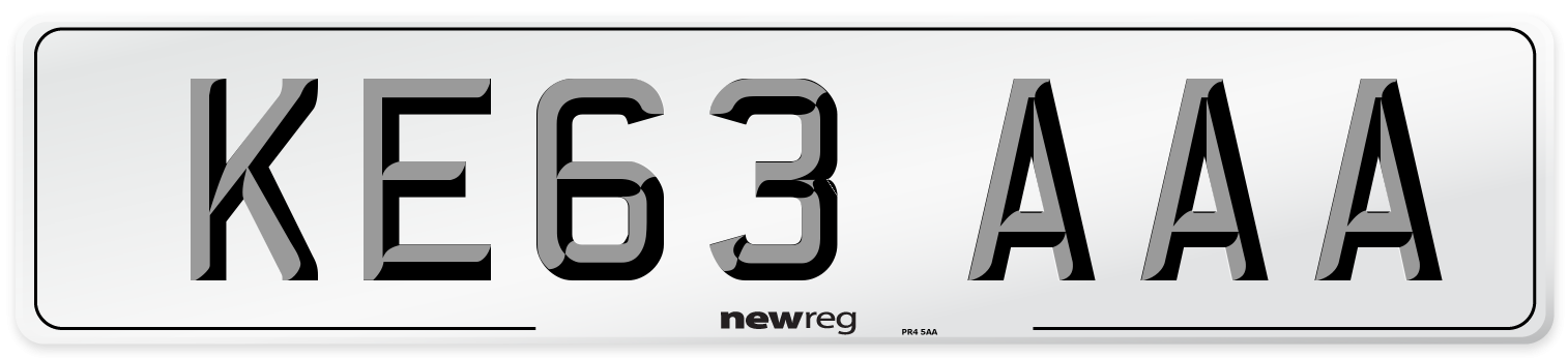 KE63 AAA Number Plate from New Reg